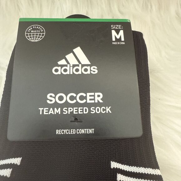 Adidas Soccer Team Speed Black Cushioned Socks Size Men's 5-8.5 Women's 7-10 NEW - Picture 5 of 10